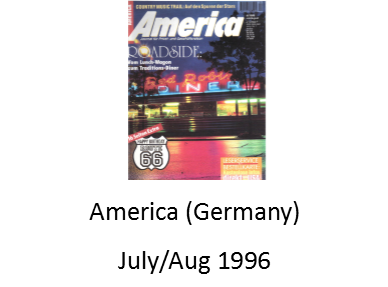 America (German Magazine) July August 1996 features the Delgadillo Route 66 Gift Shop in Seligman Arizona